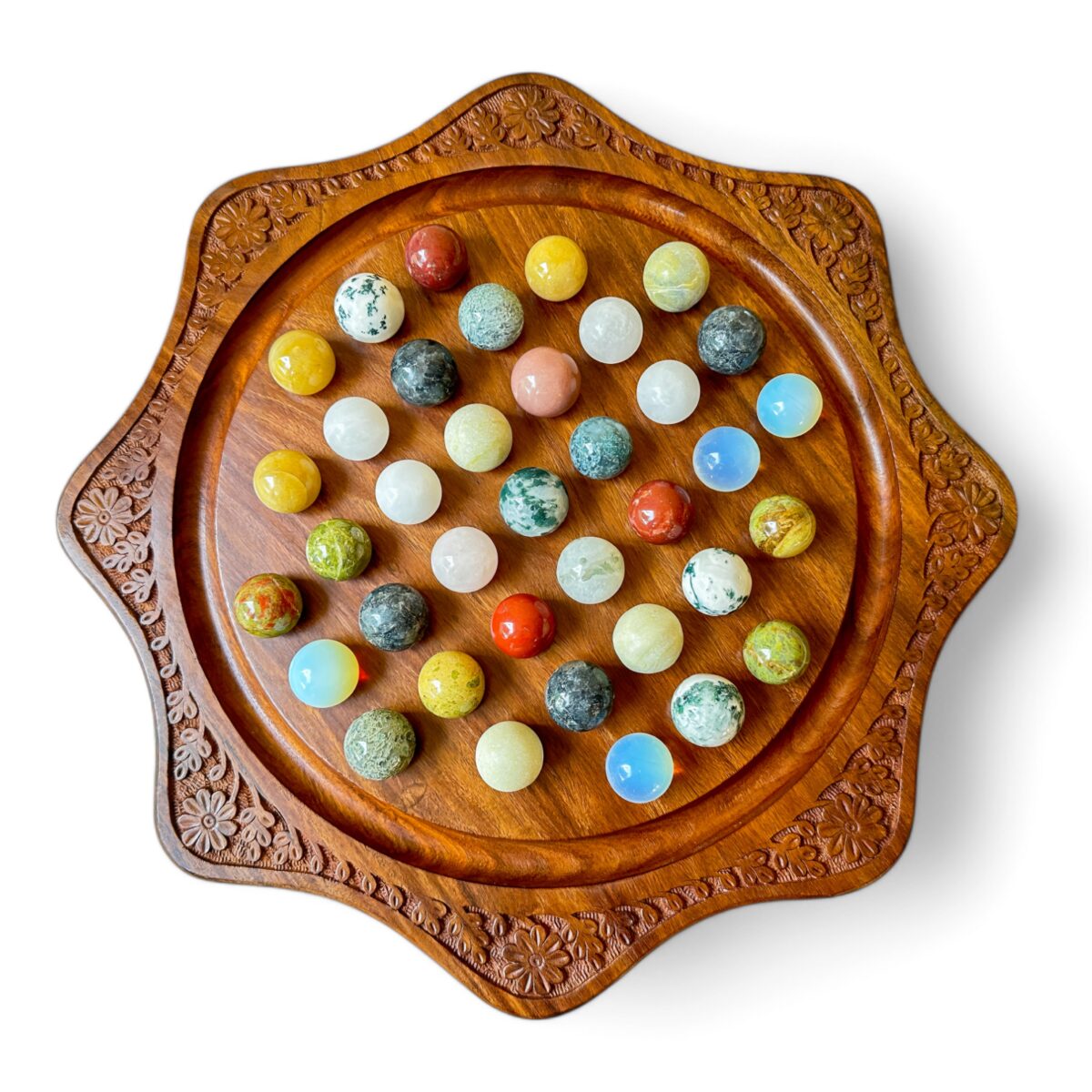 handmade marble solitaire game